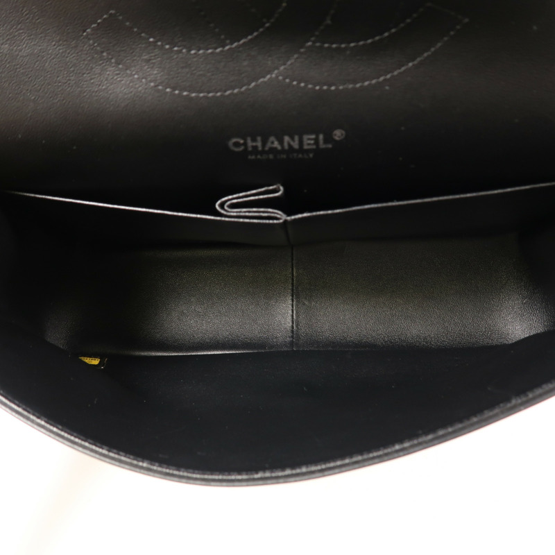 CHANEL 漆皮皮革Large Classic銀扣鏈帶肩背袋-4