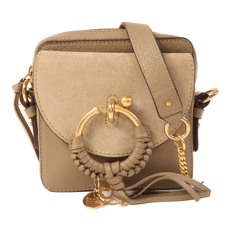 SEE BY CHLOE 牛皮皮革/麂皮皮革Shoulder Bag金扣肩背袋-0