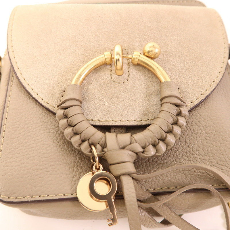 SEE BY CHLOE 牛皮皮革/麂皮皮革Shoulder Bag金扣肩背袋-9