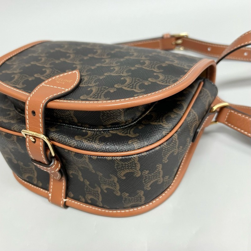 Celine FOLCO老花凱旋門 馬鞍包 肩背包斜背包-3