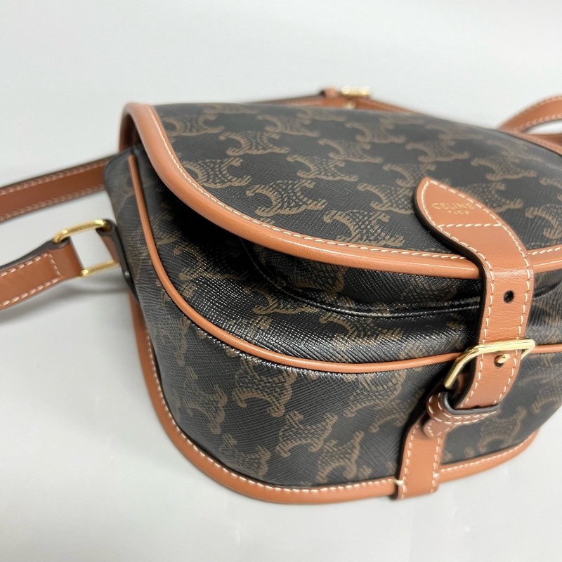 Celine FOLCO老花凱旋門 馬鞍包 肩背包斜背包-4