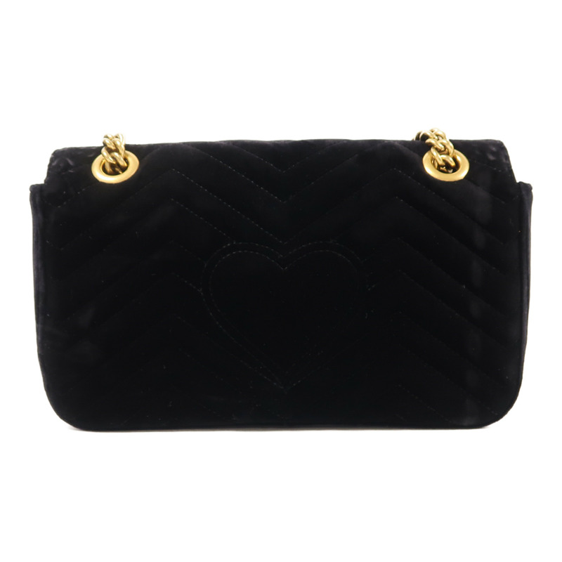 GUCCI Velvet GG Marmont Shoulder Bag金扣鏈帶肩背袋-1