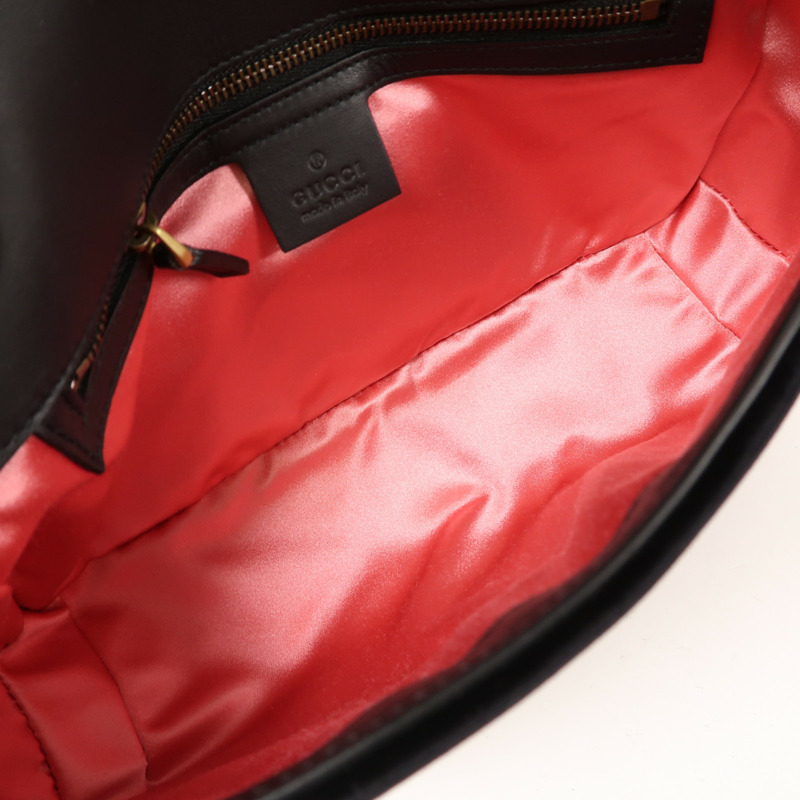 GUCCI Velvet GG Marmont Shoulder Bag金扣鏈帶肩背袋-4