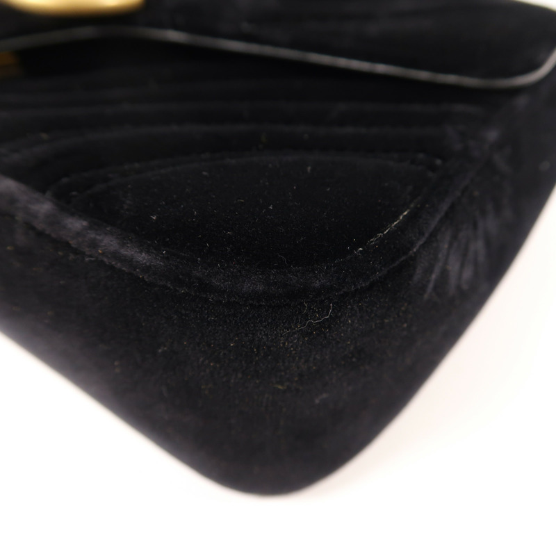 GUCCI Velvet GG Marmont Shoulder Bag金扣鏈帶肩背袋-10