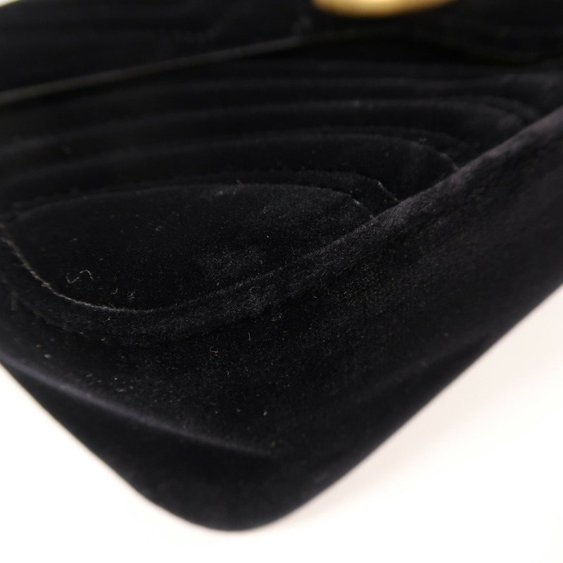 GUCCI Velvet GG Marmont Shoulder Bag金扣鏈帶肩背袋-11