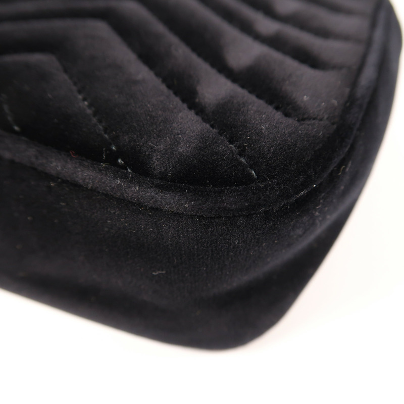 GUCCI Velvet GG Marmont Shoulder Bag金扣鏈帶肩背袋-12