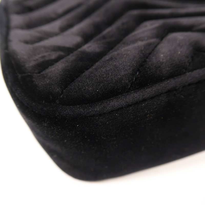 GUCCI Velvet GG Marmont Shoulder Bag金扣鏈帶肩背袋-13