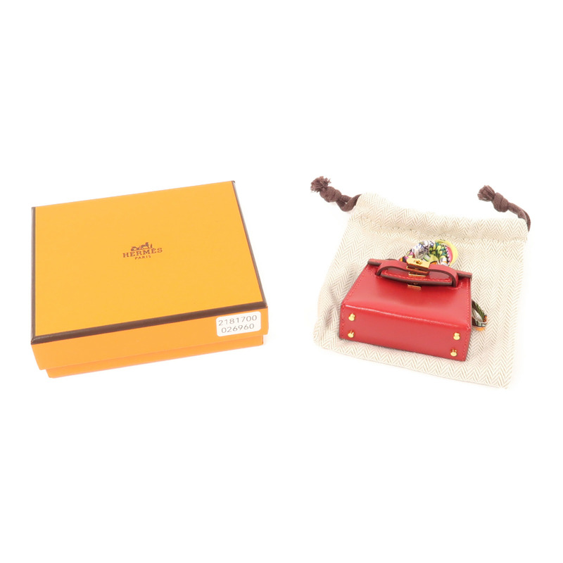 HERMES Swift皮革Kelly Charm金扣掛飾-7