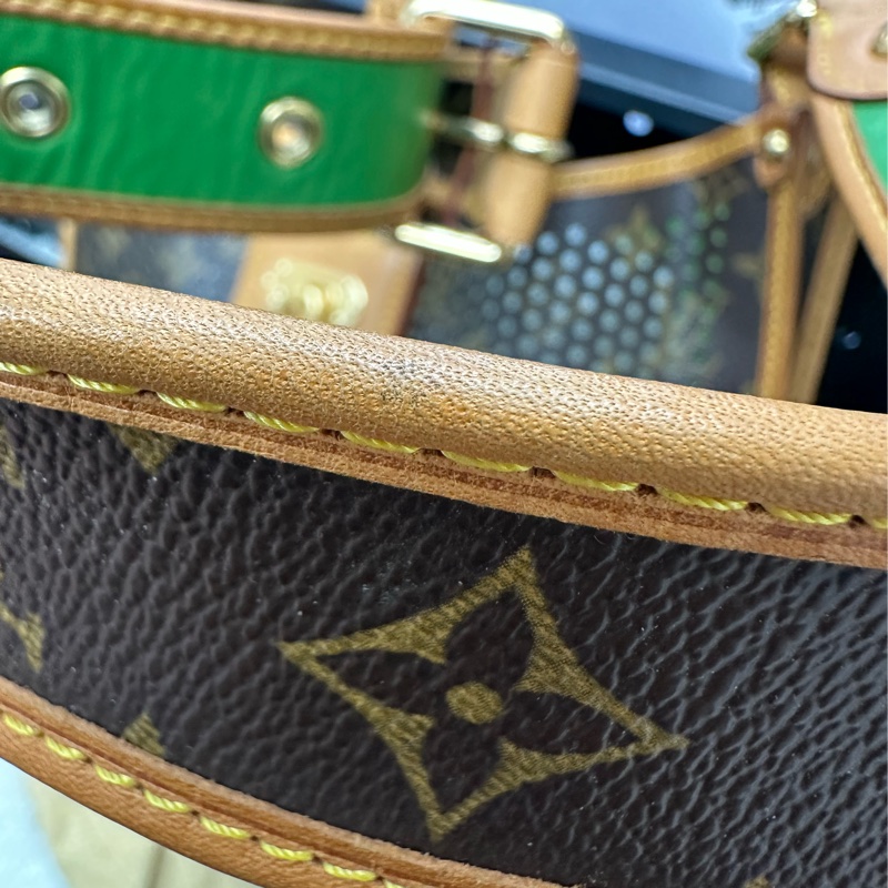 LV Perforated Musette中古老花拼綠色鏤空包-22