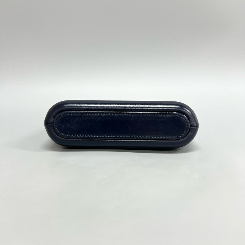 Chanel/香奈兒 海軍藍V紋mini流浪包 Woc鏈條包 27開-2