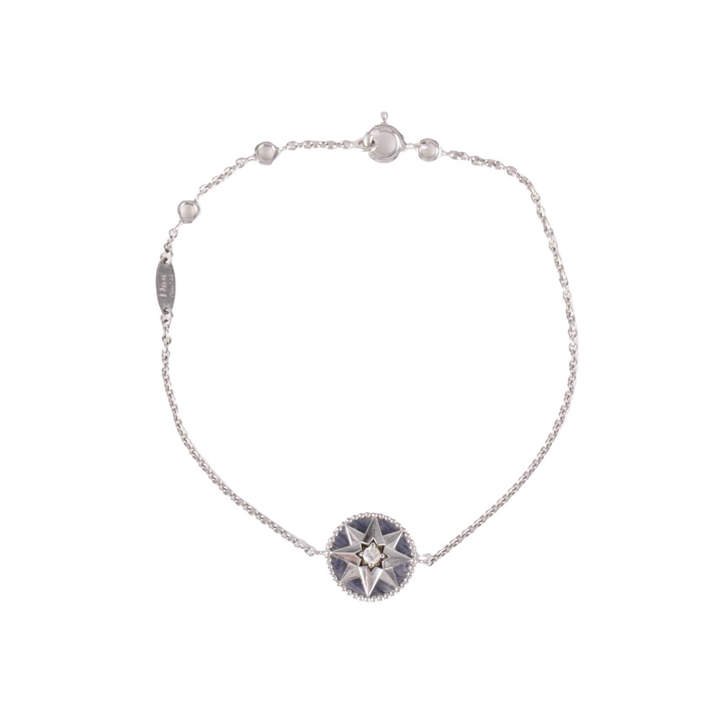 DIOR(迪奧) ROSE DES VENTS 羅盤手鏈 18K白金/鑽石 S-M碼 白金-5