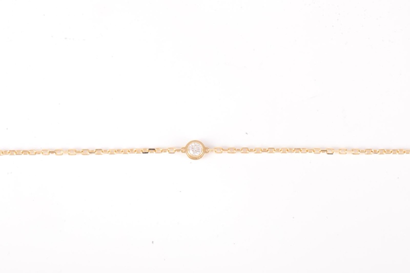 CARTIER(卡地亞) CARTIER D'AMOUR 單鑽 手鏈 小號 18K黃金 S-M碼 黃金-2