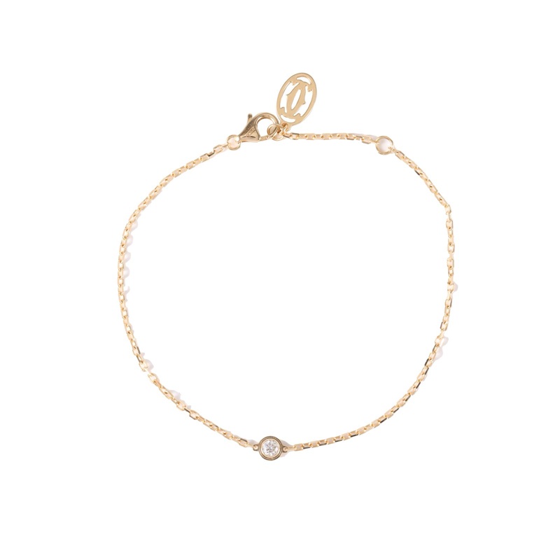CARTIER(卡地亞) CARTIER D'AMOUR 單鑽 手鏈 小號 18K黃金 S-M碼 黃金-5