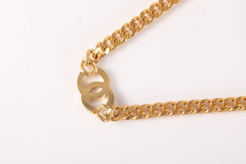 CHANEL(香奈兒)  合金 22A 雙C 水鑽logo 項鏈-2