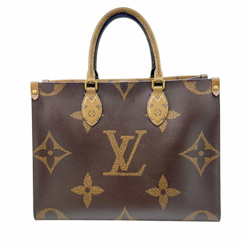 LOUIS VUITTON Monogram Reverse On the Go MM M45321 棕色托特包/手提包 男女通用-0
