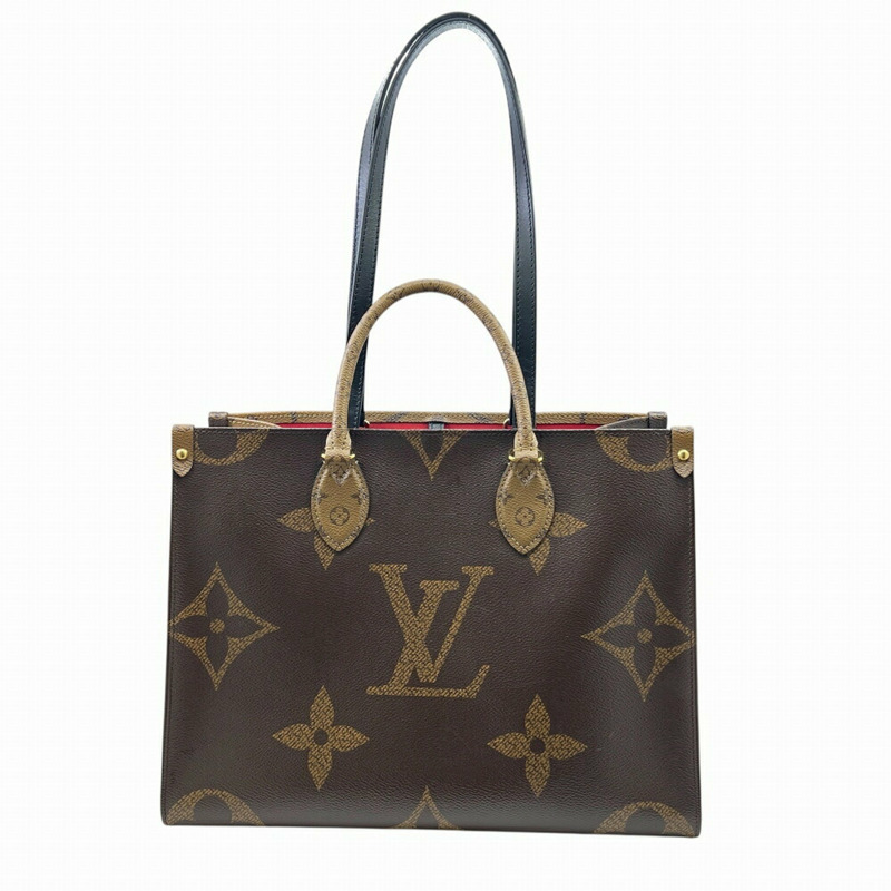LOUIS VUITTON Monogram Reverse On the Go MM M45321 棕色托特包/手提包 男女通用-3