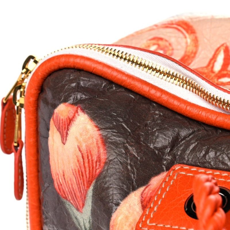 二手 6成新 Balenciaga Agneau Floral Print Medium Blanket Square Tote-3