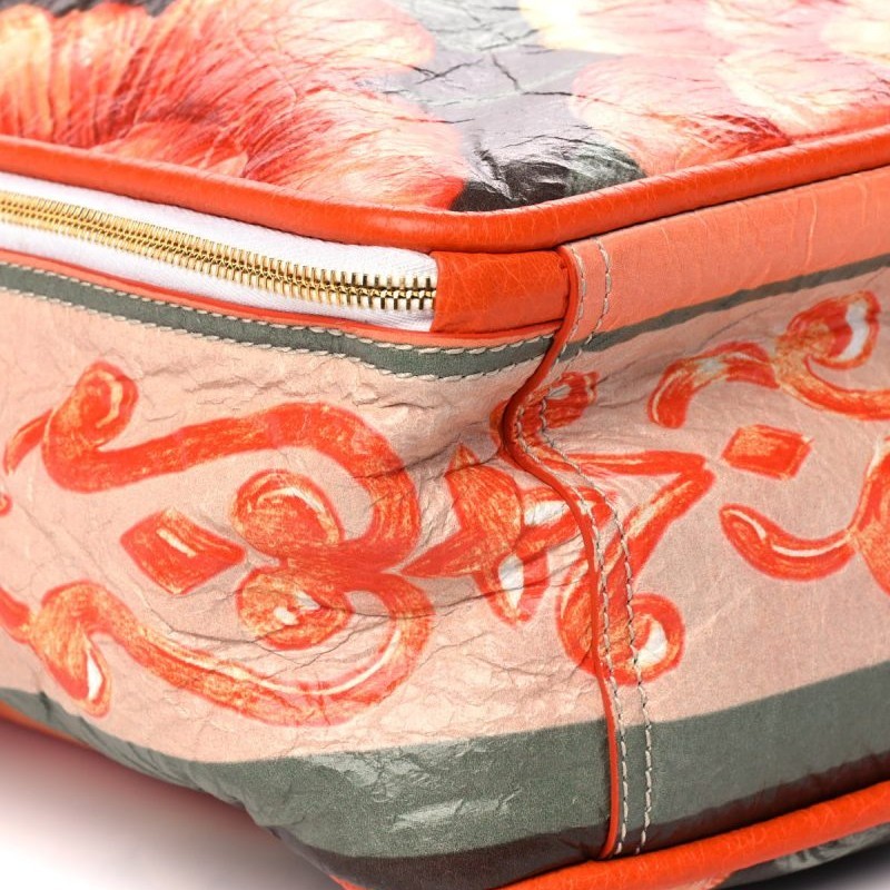 二手 6成新 Balenciaga Agneau Floral Print Medium Blanket Square Tote-4