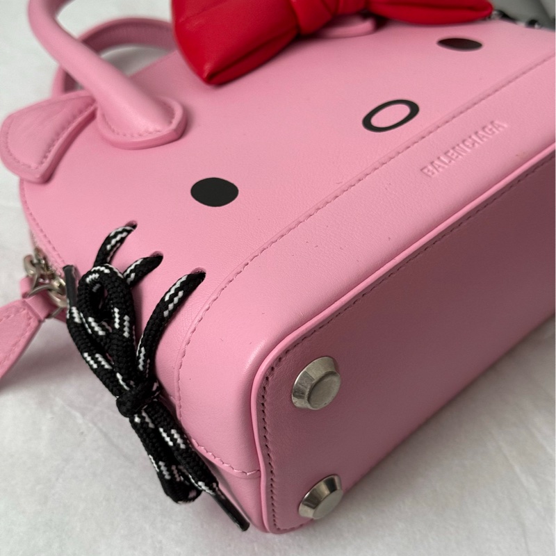 BALENCIAGA 巴黎世家 Hello Kitty聯名合作限量 巴黎世家三麗鷗聯名 粉紅色蝴蝶結貝殼包斜挎包-13