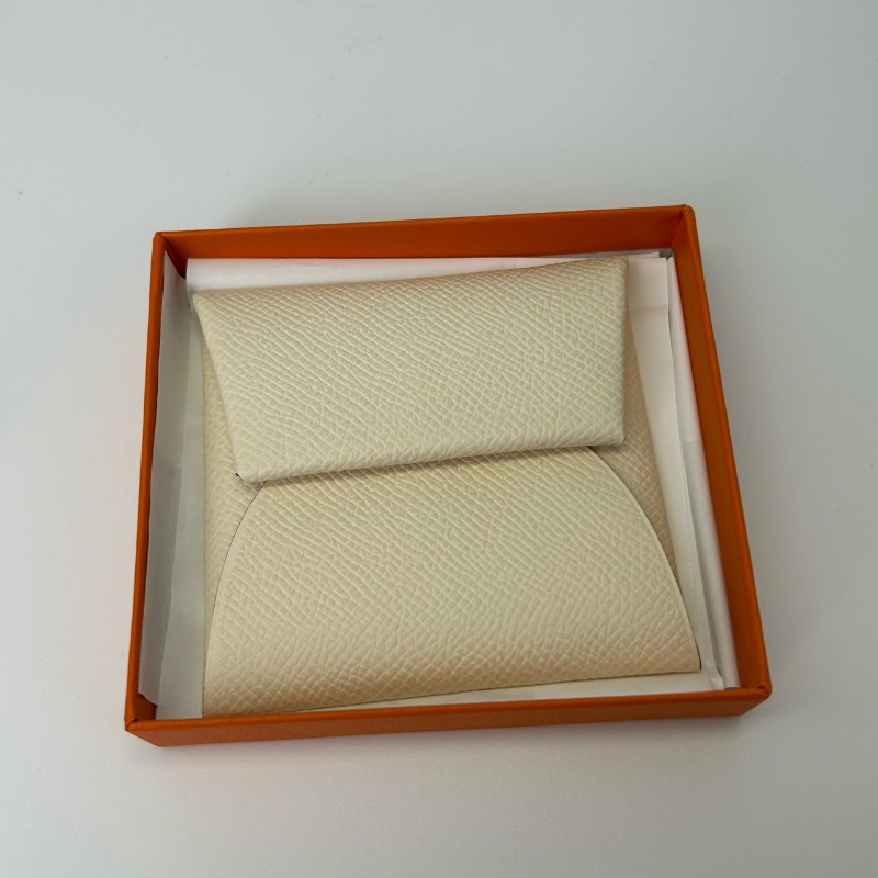 Hermes 愛馬仕 奶油白零錢包 卡夾/epsom/y刻-1