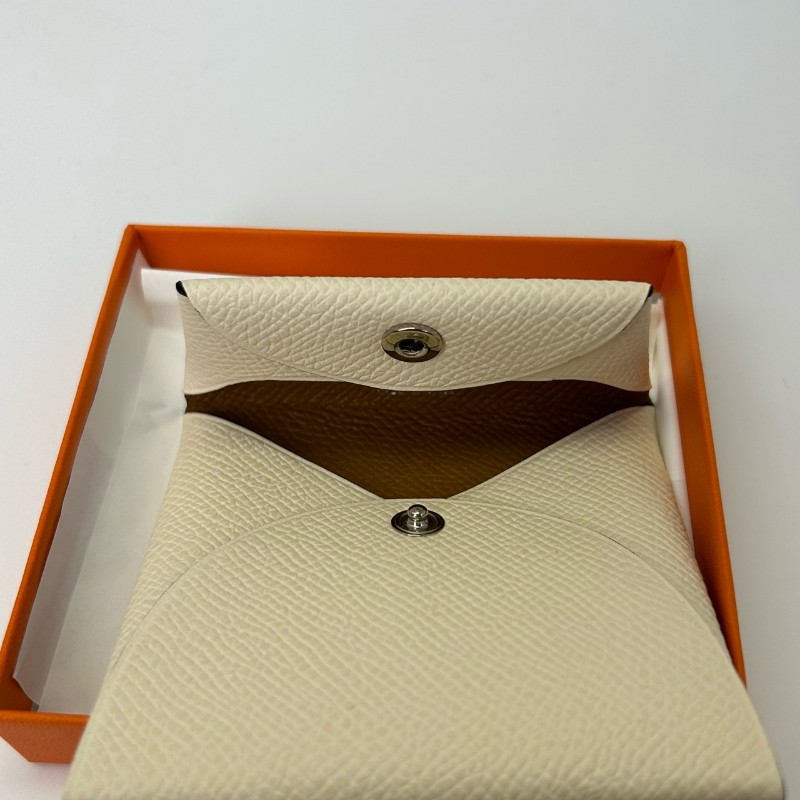 Hermes 愛馬仕 奶油白零錢包 卡夾/epsom/y刻-3