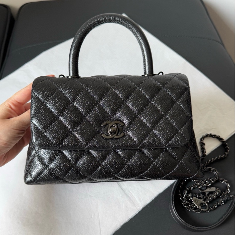 Chanel 香奈儿 coco handle small so black-4