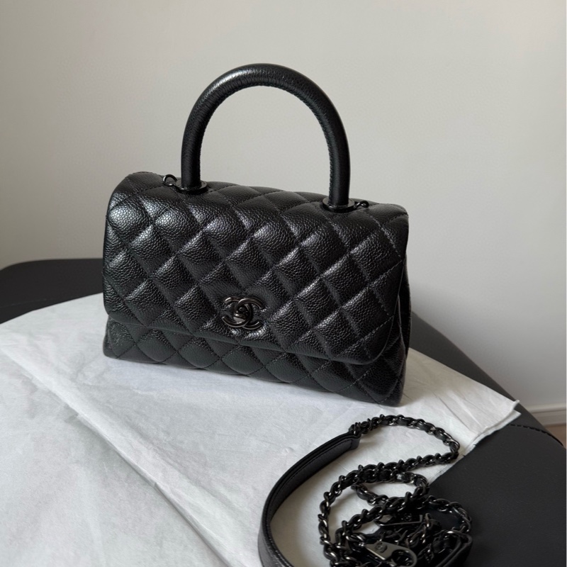 Chanel 香奈儿 coco handle small so black-6