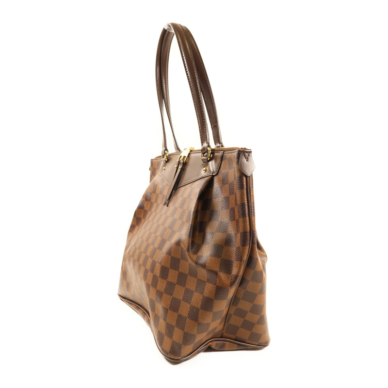 LOUIS VUITTON Damier Westminster GM金扣肩背袋棕色-1