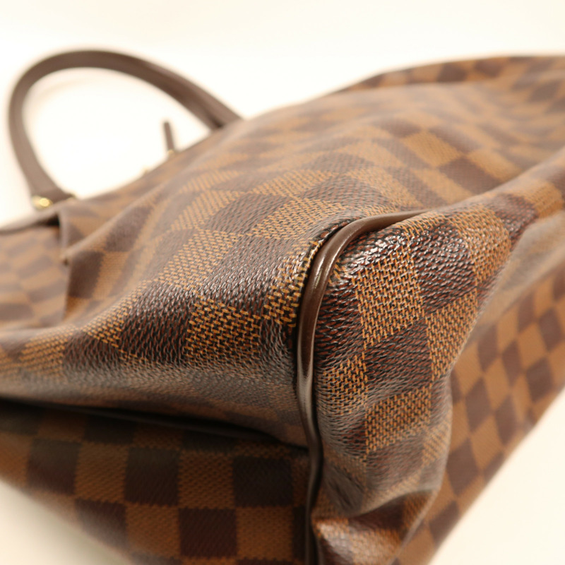 LOUIS VUITTON Damier Westminster GM金扣肩背袋棕色-6