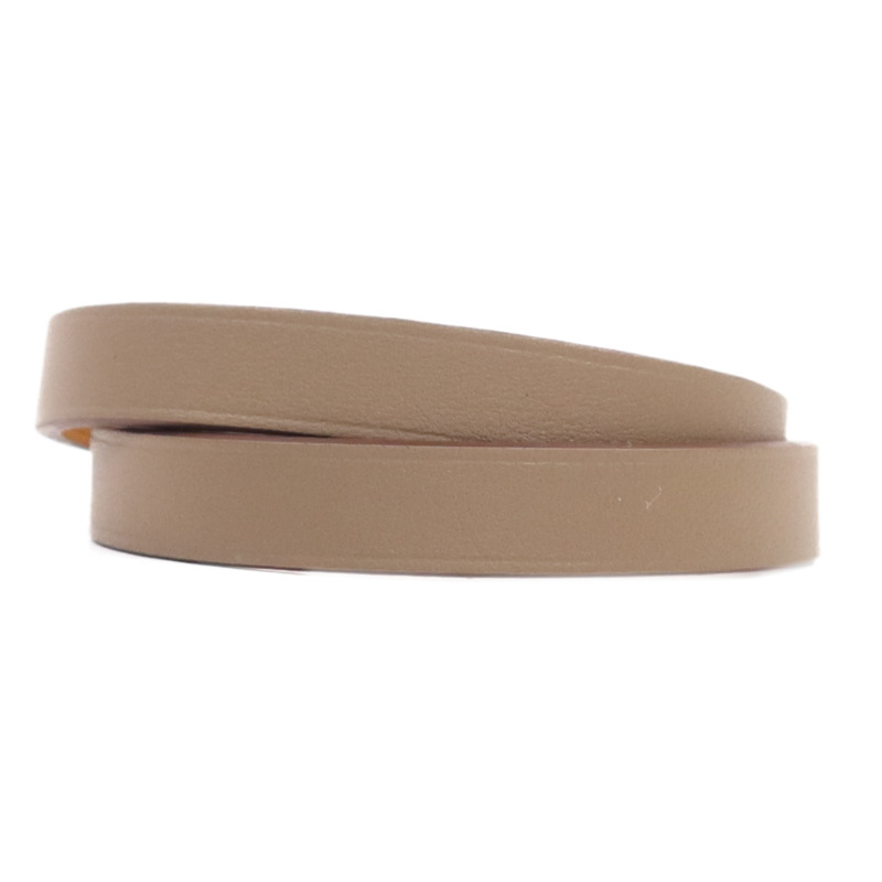 HERMES Swift皮革Kelly Double金扣手帶Etoupe-2