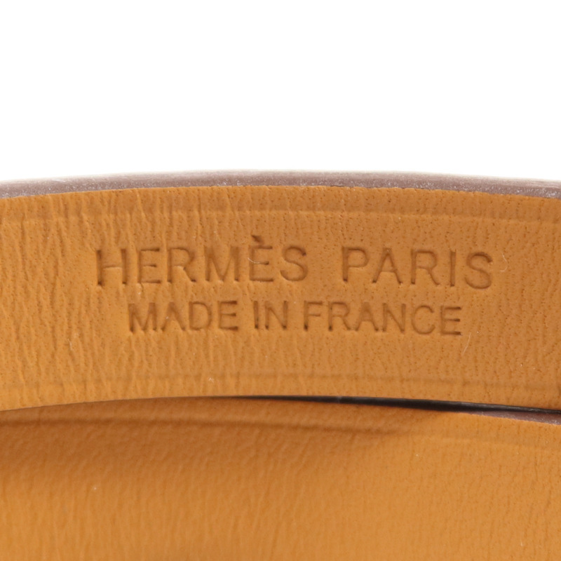 HERMES Swift皮革Kelly Double金扣手帶Etoupe-6