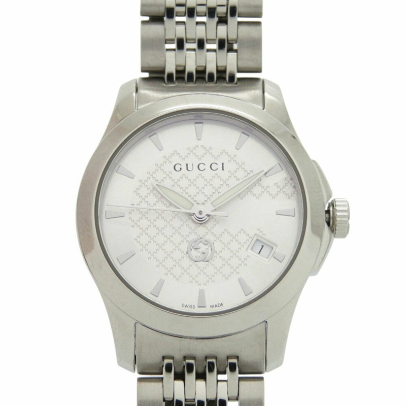類似新品 Gucci G-Timeless 126.5 不銹鋼銀色石英手錶 0564GUCCI-0