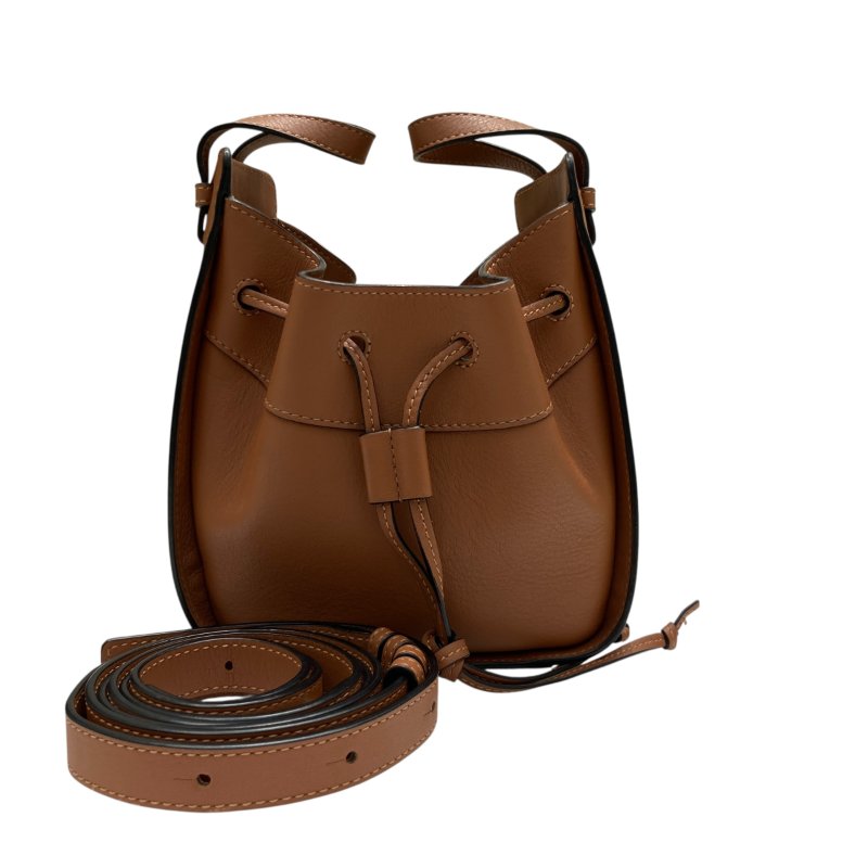 LOEWE 羅威 HAMMOCK MINI 皮革 吊床包 棕色-0
