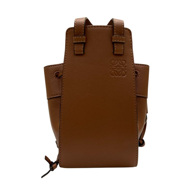 LOEWE 羅威 HAMMOCK MINI 皮革 吊床包 棕色-3