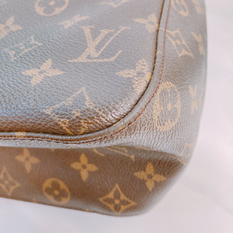 MS0293 路易威登 中古 大腋下 老花 Louis Vuitton Looping GM Monogram Canvas Brown x GHW-8