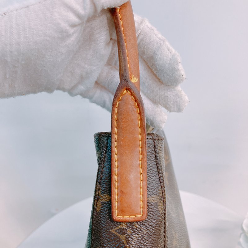 MS0293 路易威登 中古 大腋下 老花 Louis Vuitton Looping GM Monogram Canvas Brown x GHW-10