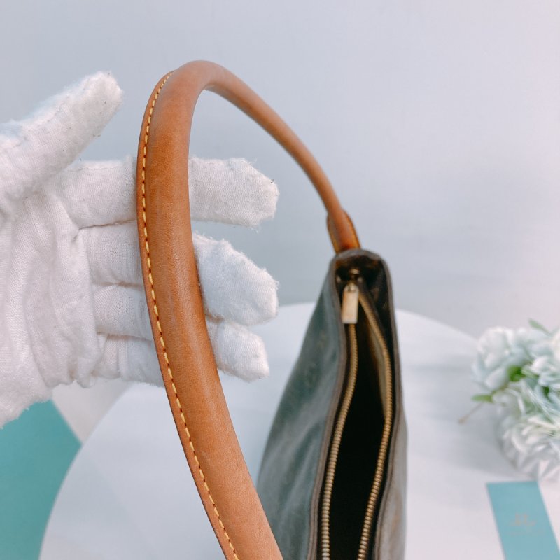 MS0293 路易威登 中古 大腋下 老花 Louis Vuitton Looping GM Monogram Canvas Brown x GHW-12
