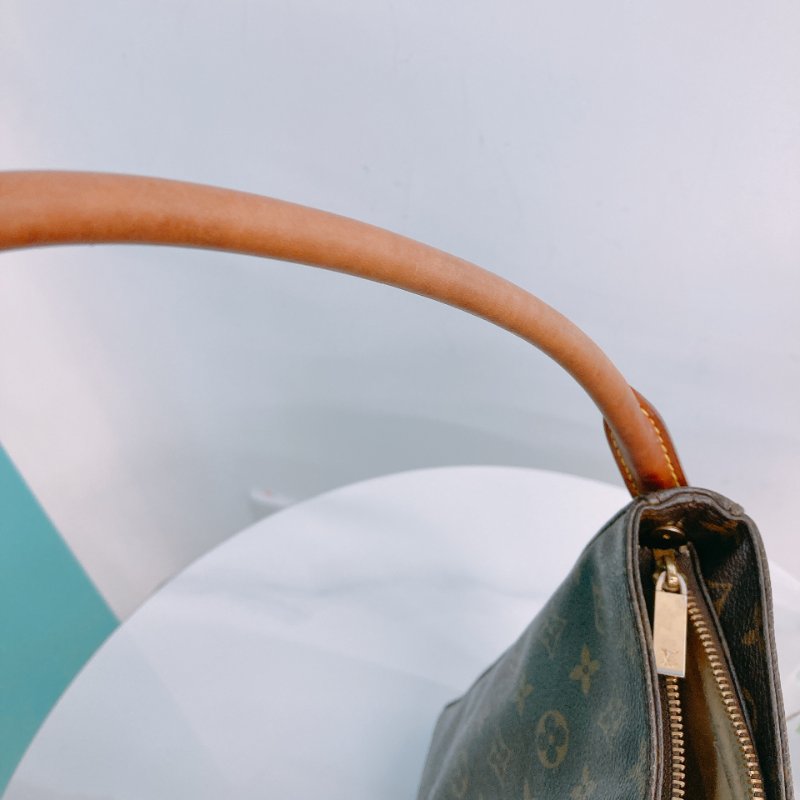 MS0293 路易威登 中古 大腋下 老花 Louis Vuitton Looping GM Monogram Canvas Brown x GHW-13