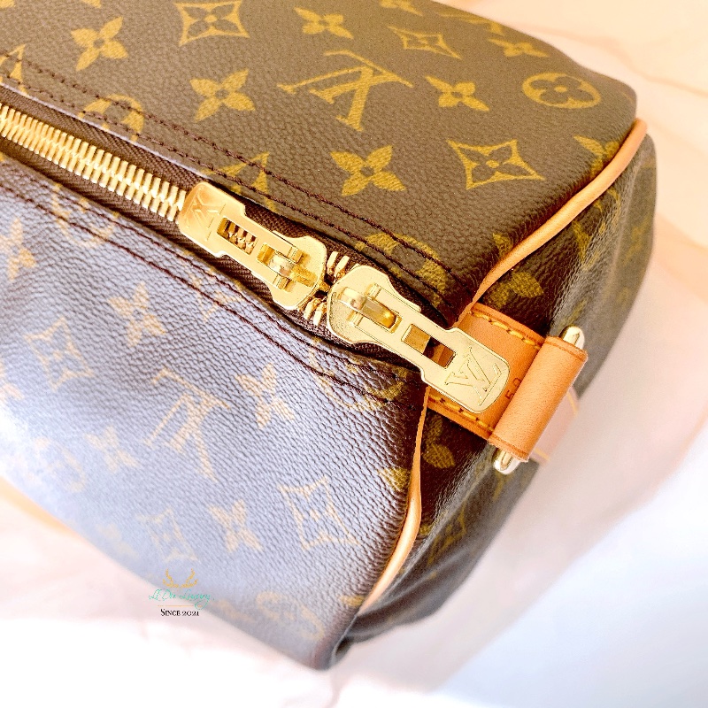 LV M41416 Keepall 50公分 字紋 咖啡老花 上拉鍊 旅行袋 行李袋 收納袋 登機包-9