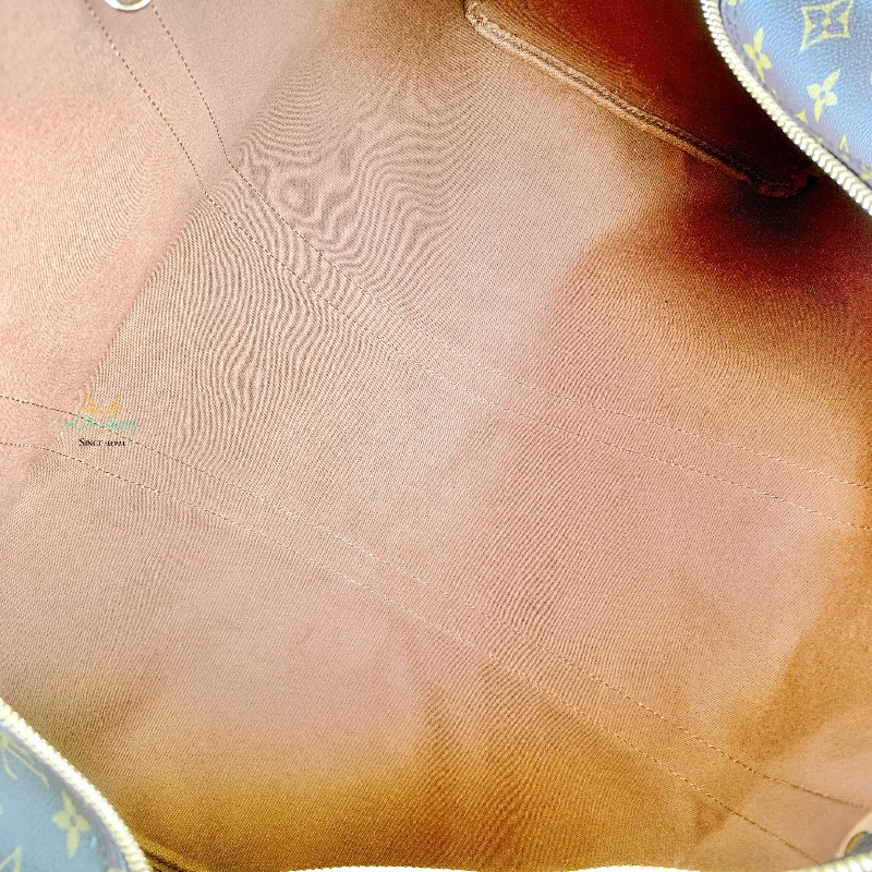 LV M41416 Keepall 50公分 字紋 咖啡老花 上拉鍊 旅行袋 行李袋 收納袋 登機包-12