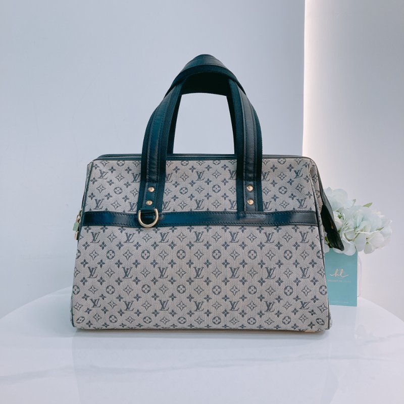 MS0294 路易威登 大號 中古 老花 帆布 醫生包 灰色 Louis Vuitton GM Josephine Monogram Canvas Grey x GHW-0