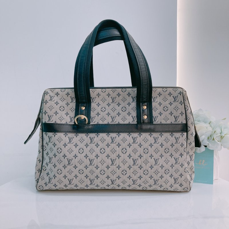 MS0294 路易威登 大號 中古 老花 帆布 醫生包 灰色 Louis Vuitton GM Josephine Monogram Canvas Grey x GHW-1