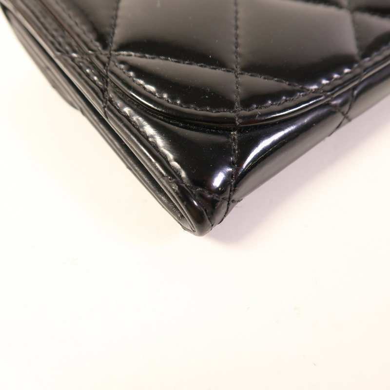 CHANEL 漆皮皮革Card Case銀扣卡片套-12