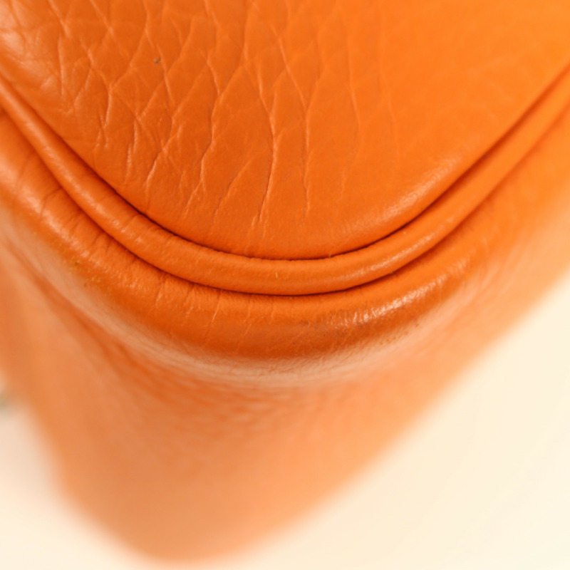 HERMES Clemence皮革Lindy 34銀扣手挽肩背兩用袋Feu-10