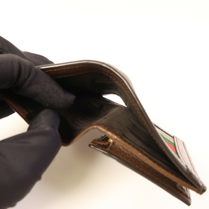 GUCCI 塗層帆布GG Ophidia Bifold Wallet金扣錢包-5