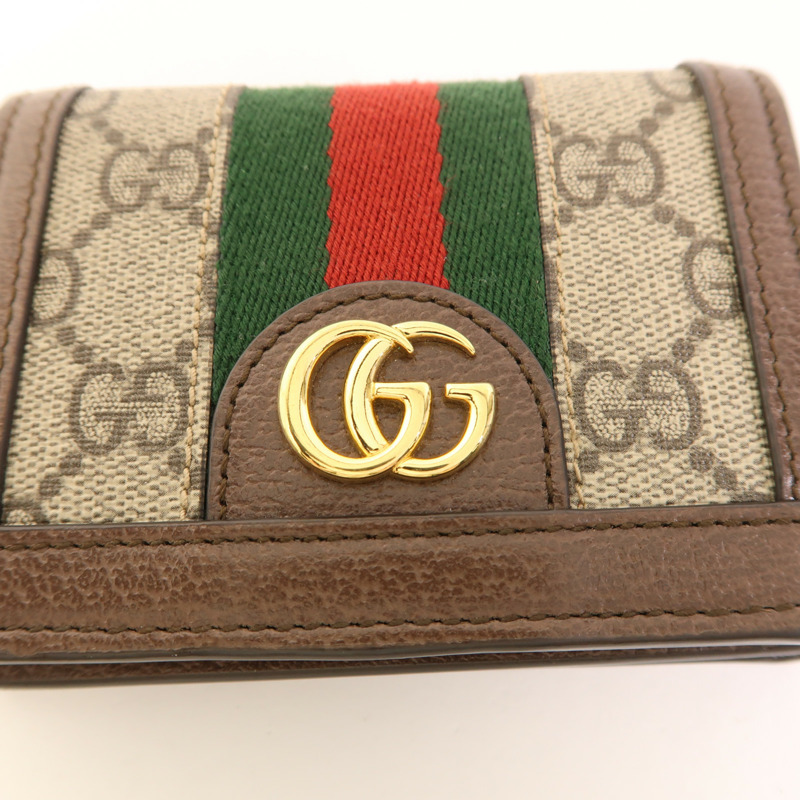 GUCCI 塗層帆布GG Ophidia Bifold Wallet金扣錢包-9