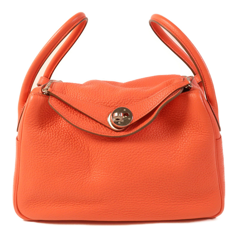 HERMES Clemence皮革Lindy 26銀扣手挽肩背兩用袋Rose Jaipur-0