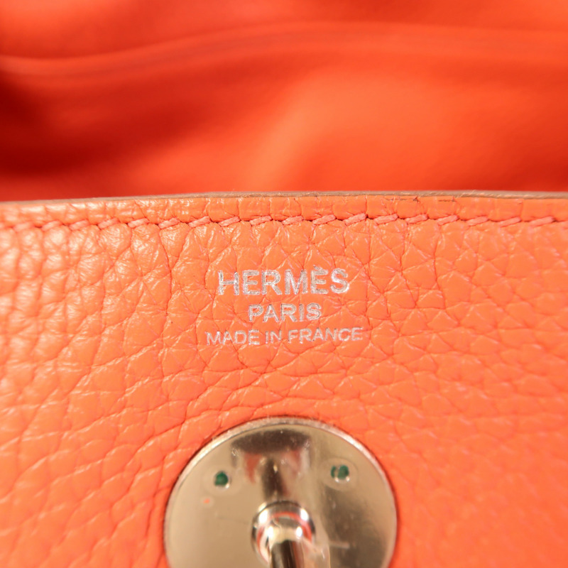 HERMES Clemence皮革Lindy 26銀扣手挽肩背兩用袋Rose Jaipur-7