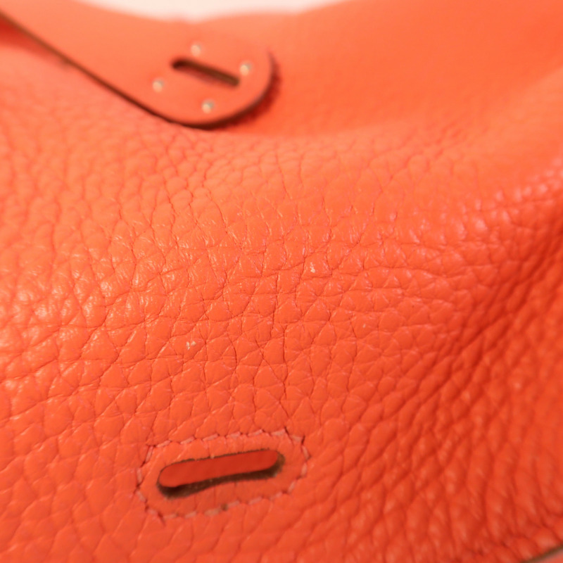 HERMES Clemence皮革Lindy 26銀扣手挽肩背兩用袋Rose Jaipur-15