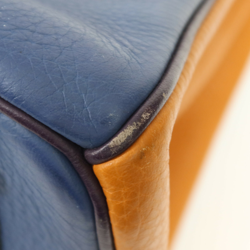 HERMES Togo皮革Birkin 30銀扣手挽袋Colvert/Orange/Prune-9